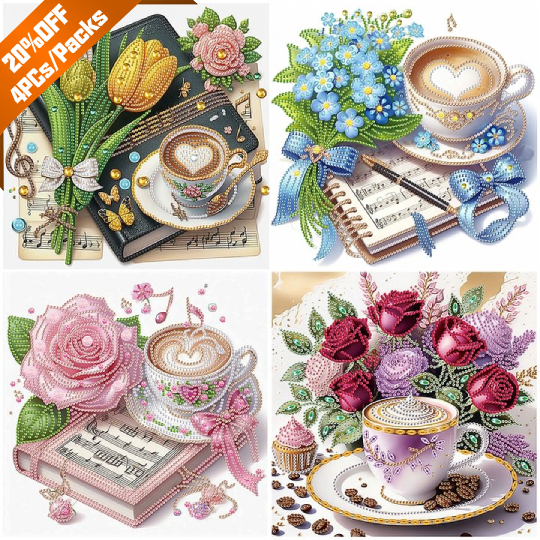 Coffee Bouquet - Special Shaped Drill Diamond Painting - 30*30CM(Canvas)