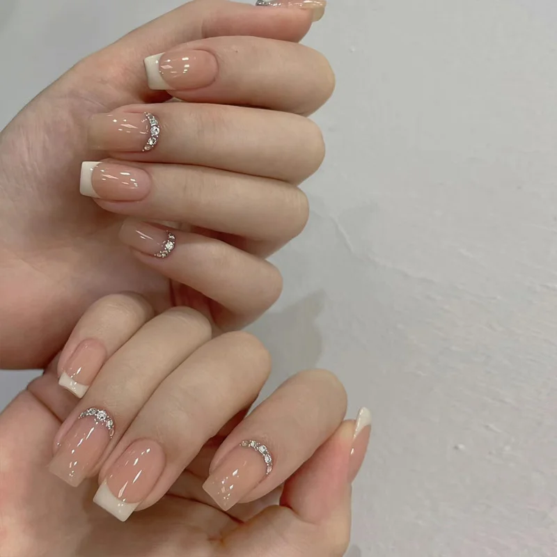 Buyerint 24pcs Wearable Pink Press on Nails – Butterfly Lovely Girl False Nails Tips with Jelly Gel Design  