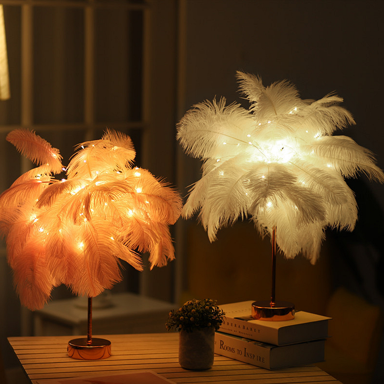 Ostrich Feather Night Light - Practical & Beautiful Fairytale Lighting Decor with Remote Control - Appledas