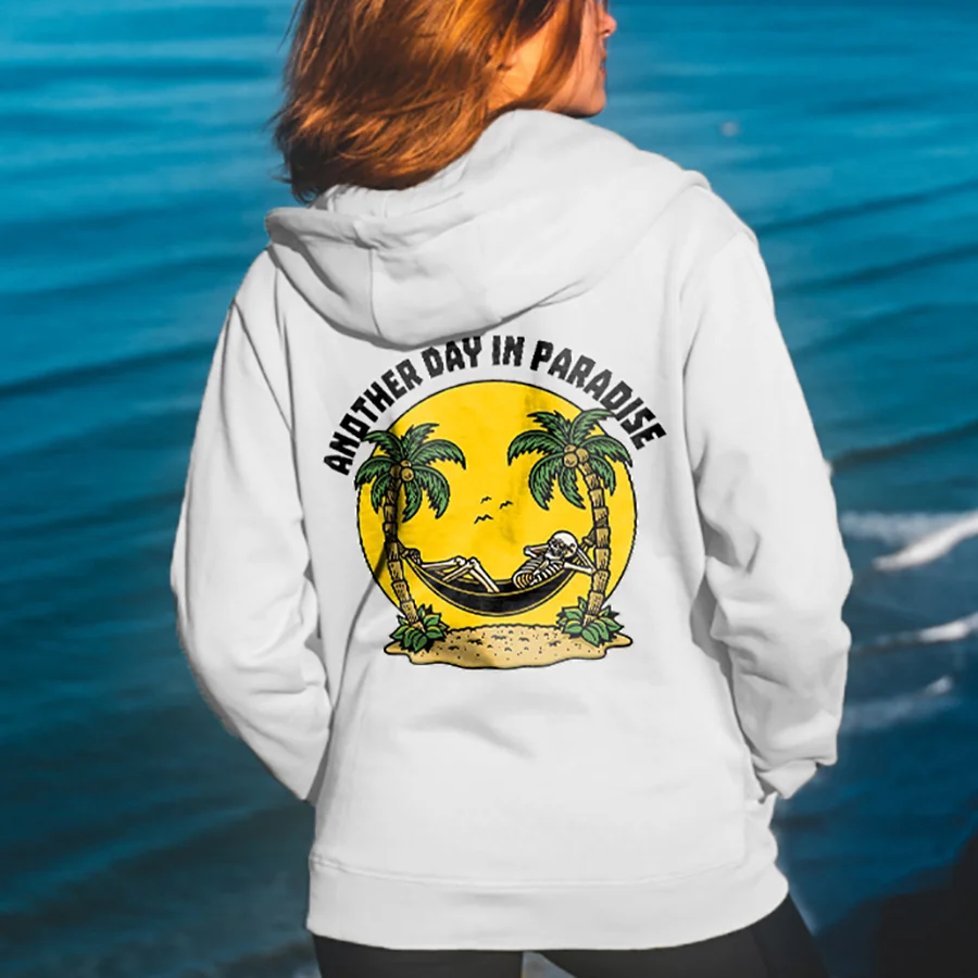 Another Day In Paradise Printed Women's Hoodie
