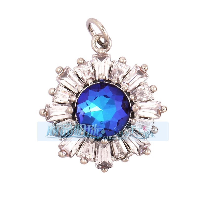 1 Piece Copper Geometric Heart Shape Snowflake Pendant Jewelry Accessories