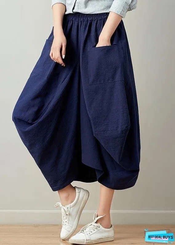Stylish solid lantern Cotton Linen Skirts Summer