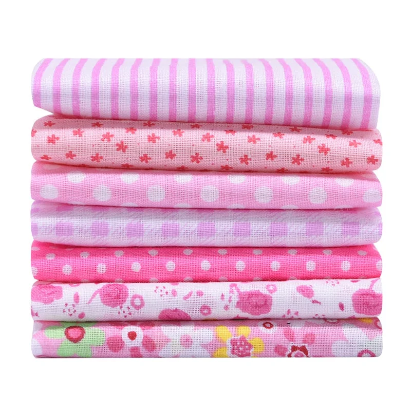 7pcs/set 25x25cm Flower Pattern Cotton Fabric Printed Cloth DIY Handmade Patchwork Material for Needlework Sewing Accessories