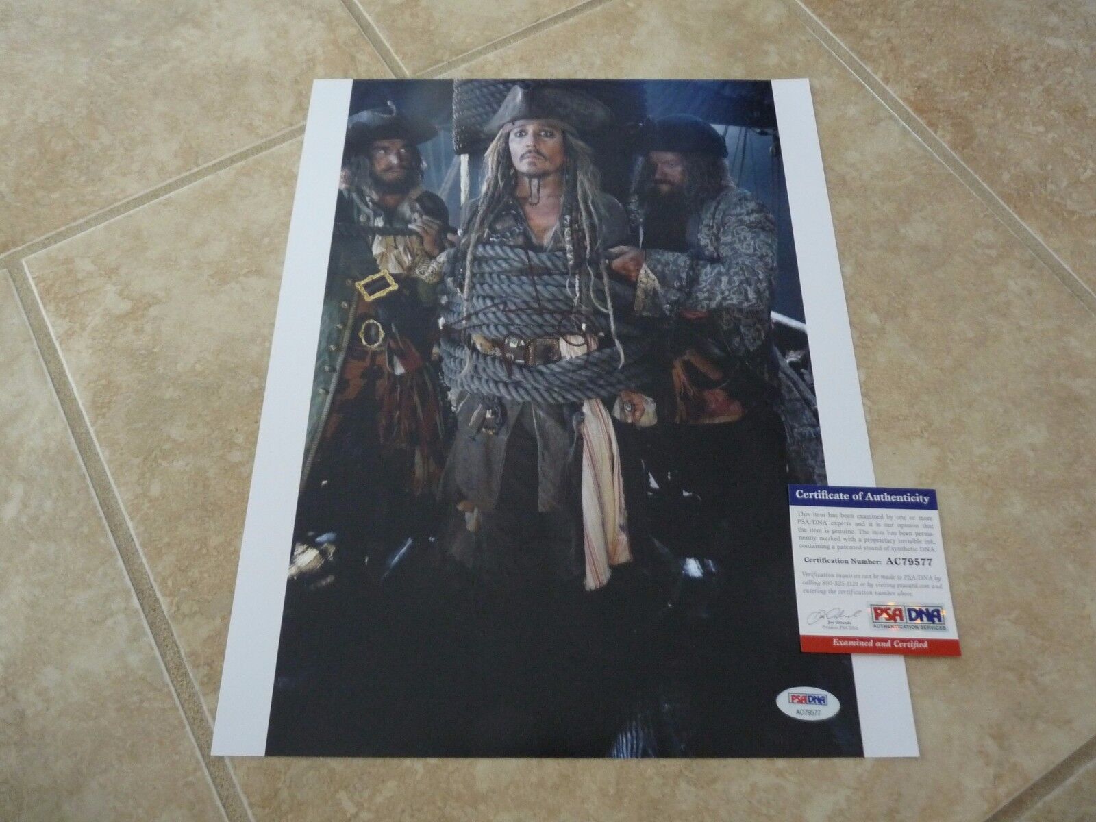 Johnny Depp Signed Autographed Sexy Pirates 11x14 Photo Poster painting PSA Certified #4 F4