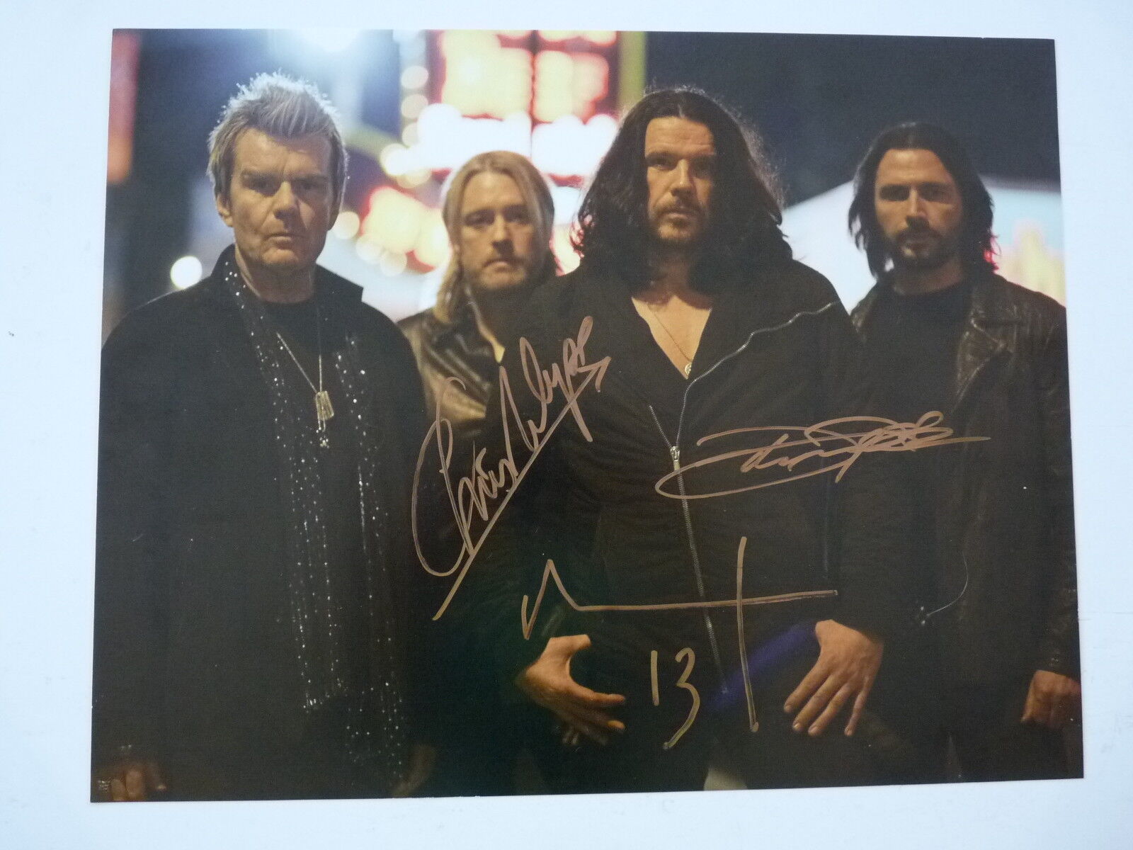 The Cult Ian John Chris Band Signed AutograpH 11x14 Photo Poster painting PSA BAS Guaranteed F1