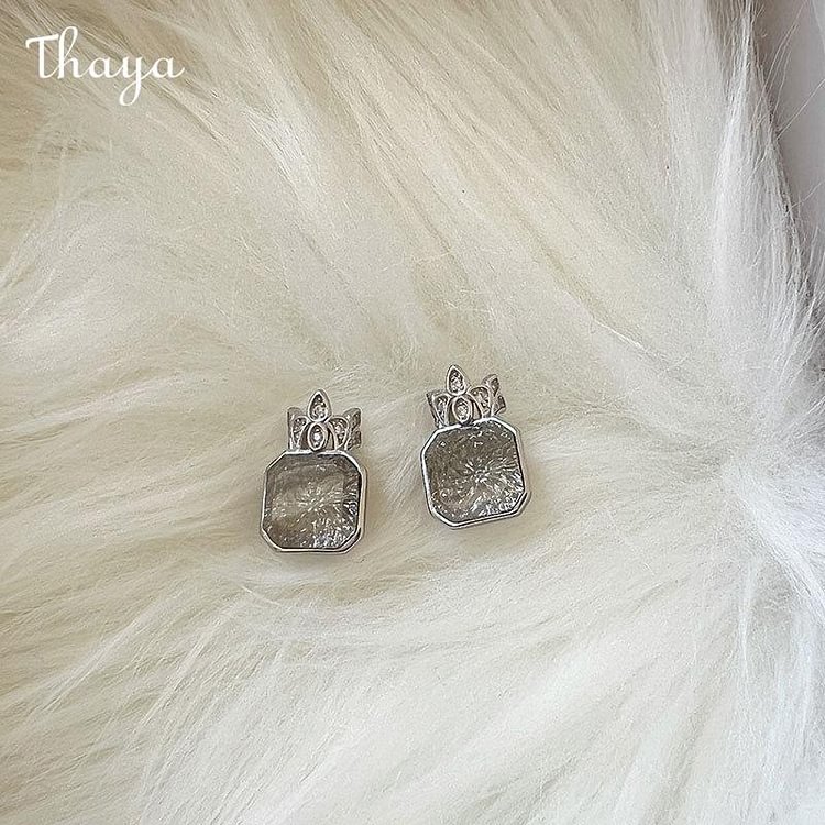 Thaya 925 Silver White Tea Earrings