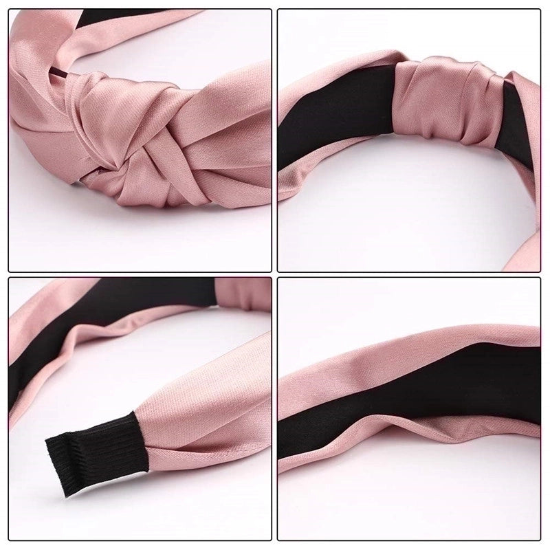 Sweet Solid Color Knot Satin Handmade Hair Band