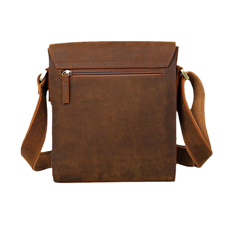 Crazy Horse Leather Messenger Bag Vintage Male Genuine Leather Crossbody vitadir dxncar