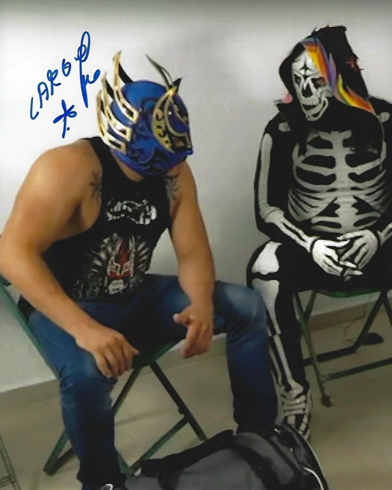Laredo Kid Signed 8x10 Photo Poster painting Autograph AEW AAA Lucha Libre Picture w/ La Parka