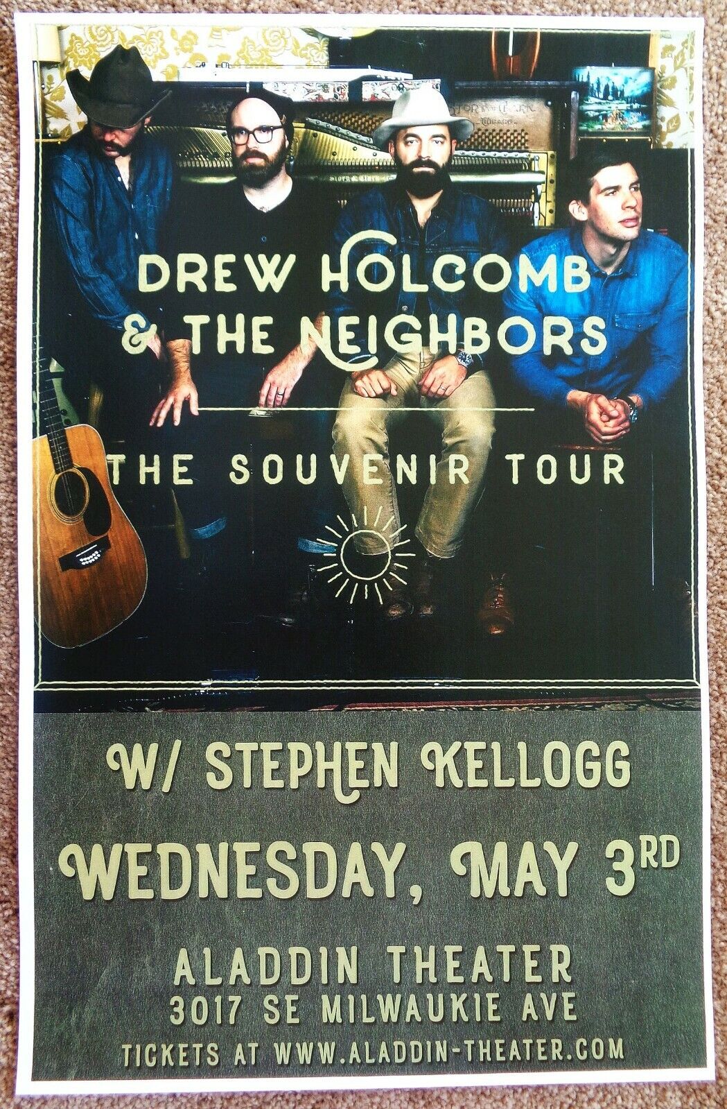 DREW HOLCOMB & THE NEIGHBORS 2017 Gig POSTER Portland Oregon Concert