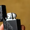 Handcrafted natural ebony men's kerosene lighter made from a single piece of wood