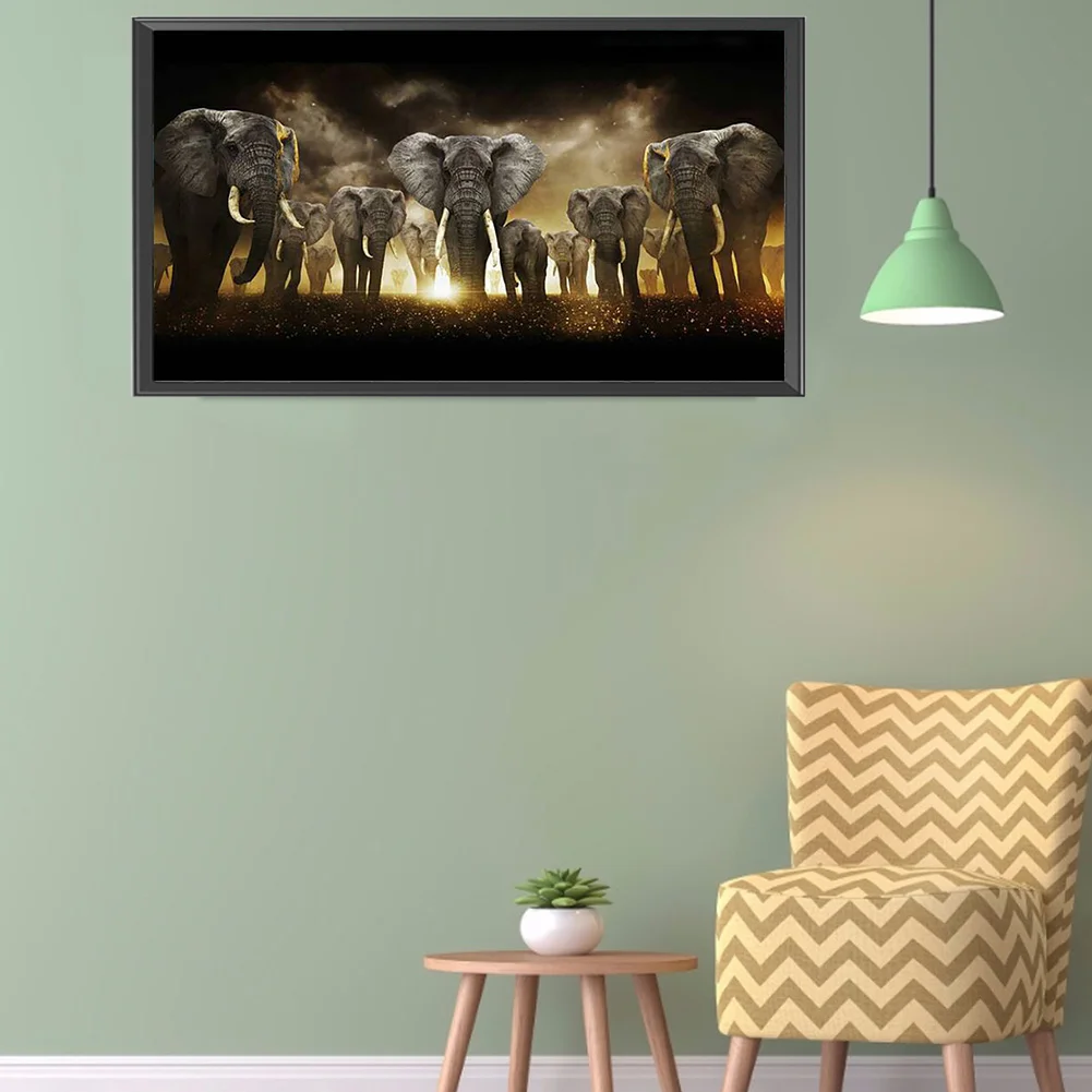 Diamond Painting - Full Round Drill - Elephant(80*45cm)