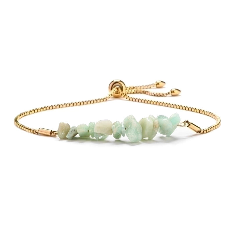 Casual Irregular Stainless Steel Natural Stone Bracelets In Bulk