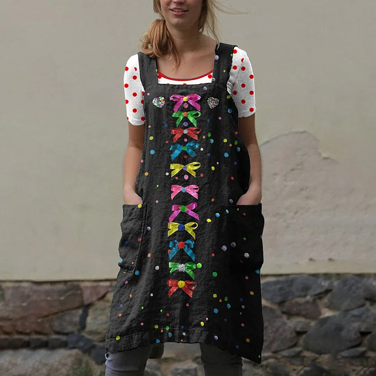 VChics Women'S KÖLner Karneval Print Graphic Apron Dress
