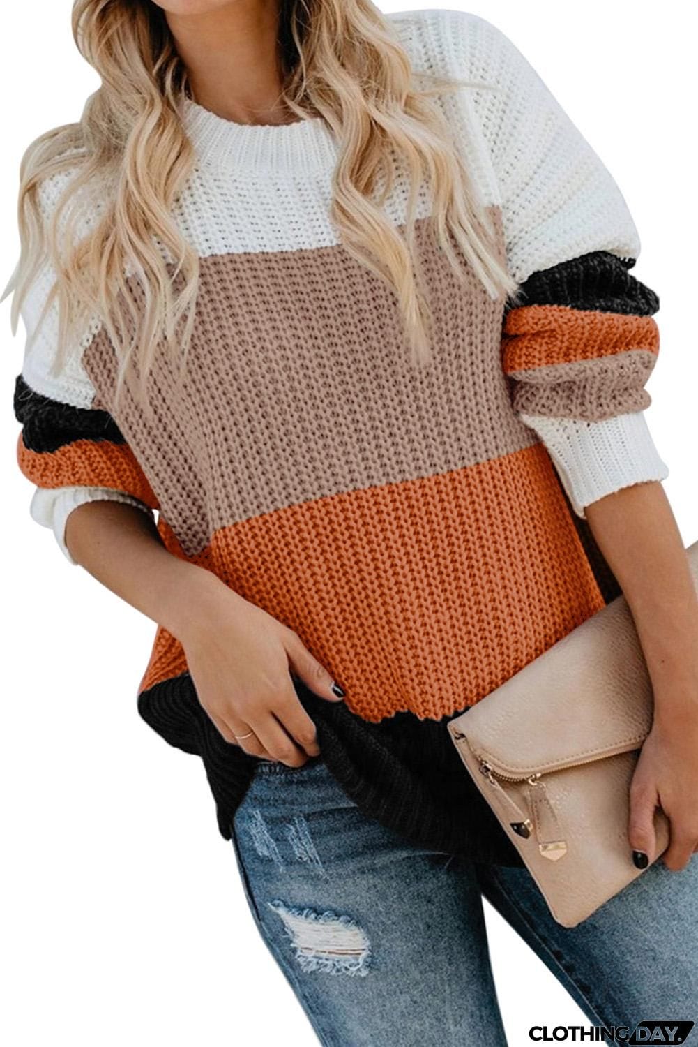 Casual Colorblock Sweater