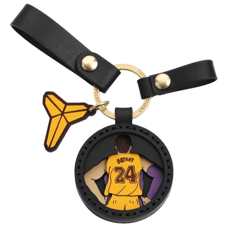 Kobe Bryant Personalized Handmade Leather Keychain