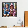 Diamond Painting-DIY Full Round Drill Cartoon Girl Boy(40x40cm)