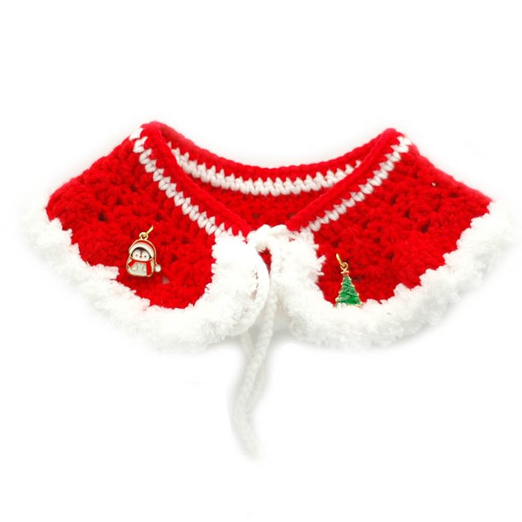Christmas Hand Knitting Puppy Holiday Cape