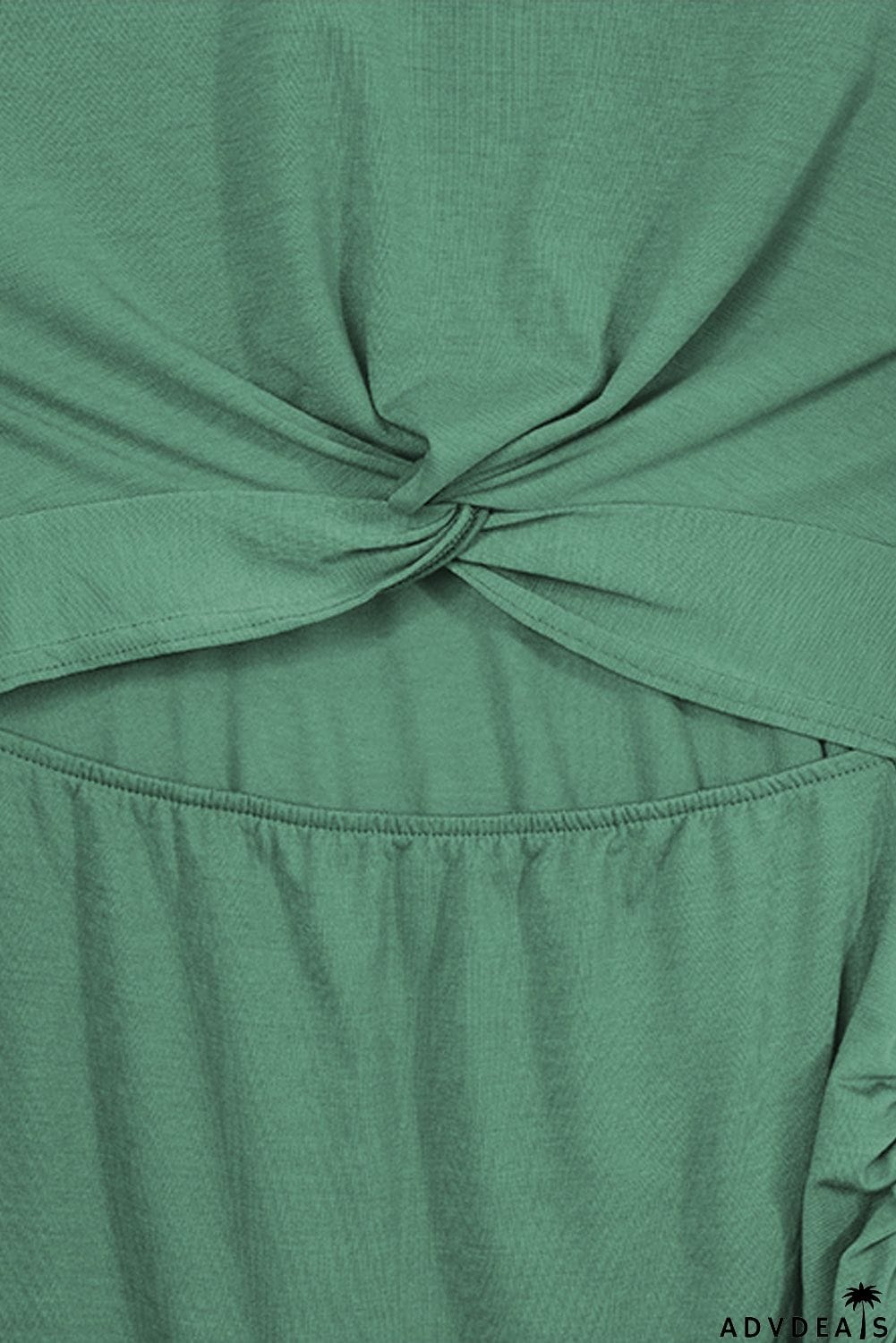 Burgundy Crew Neck Sleeveless Twist Hollow-out Bodycon Mini Dress