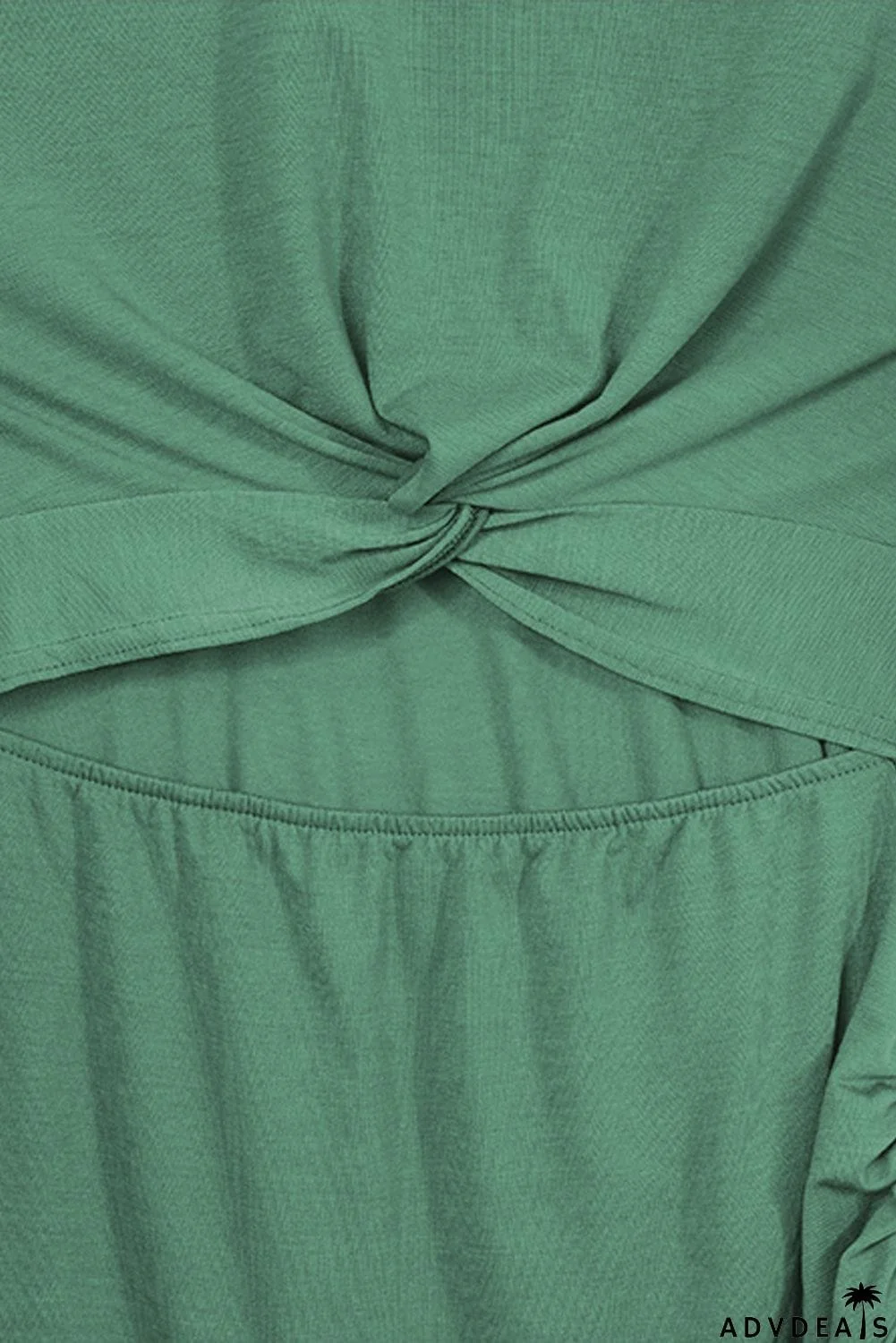 Burgundy Crew Neck Sleeveless Twist Hollow-out Bodycon Mini Dress