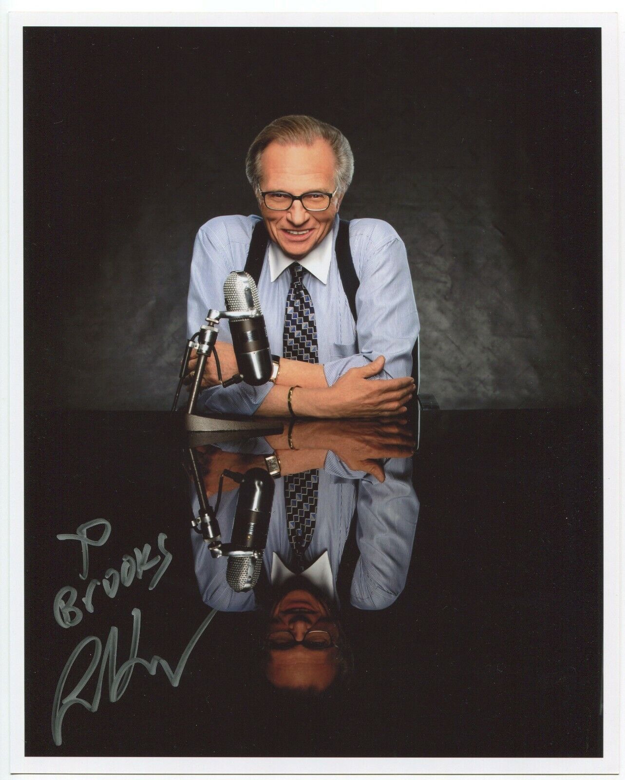 Larry King Signed 8x10 Photo Poster painting Autographed Signature Talk Show Host