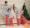 Family Striped Lettering Christmas Printed Loungewear Pajamas