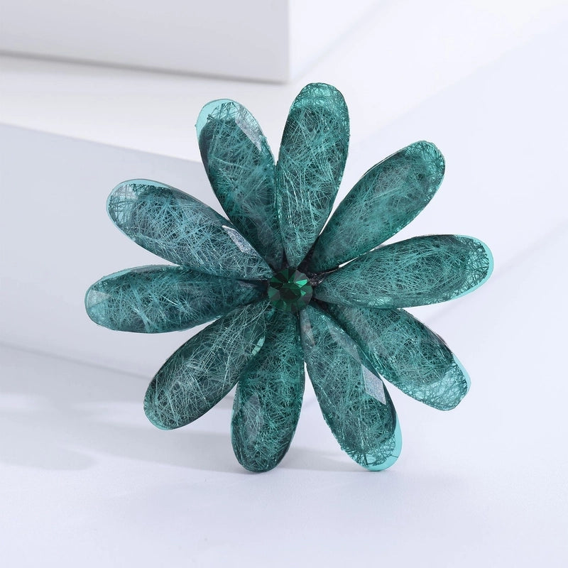 Minimalist Pin Flower Alloy Inlay Acrylic Women’s Brooches