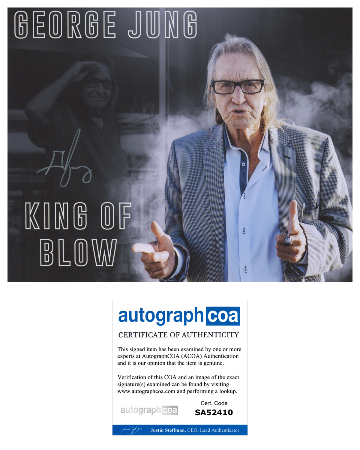 George Jung Signed Autograph 8x10 Photo Poster painting Drug Smuggler King of Blow ACOA COA