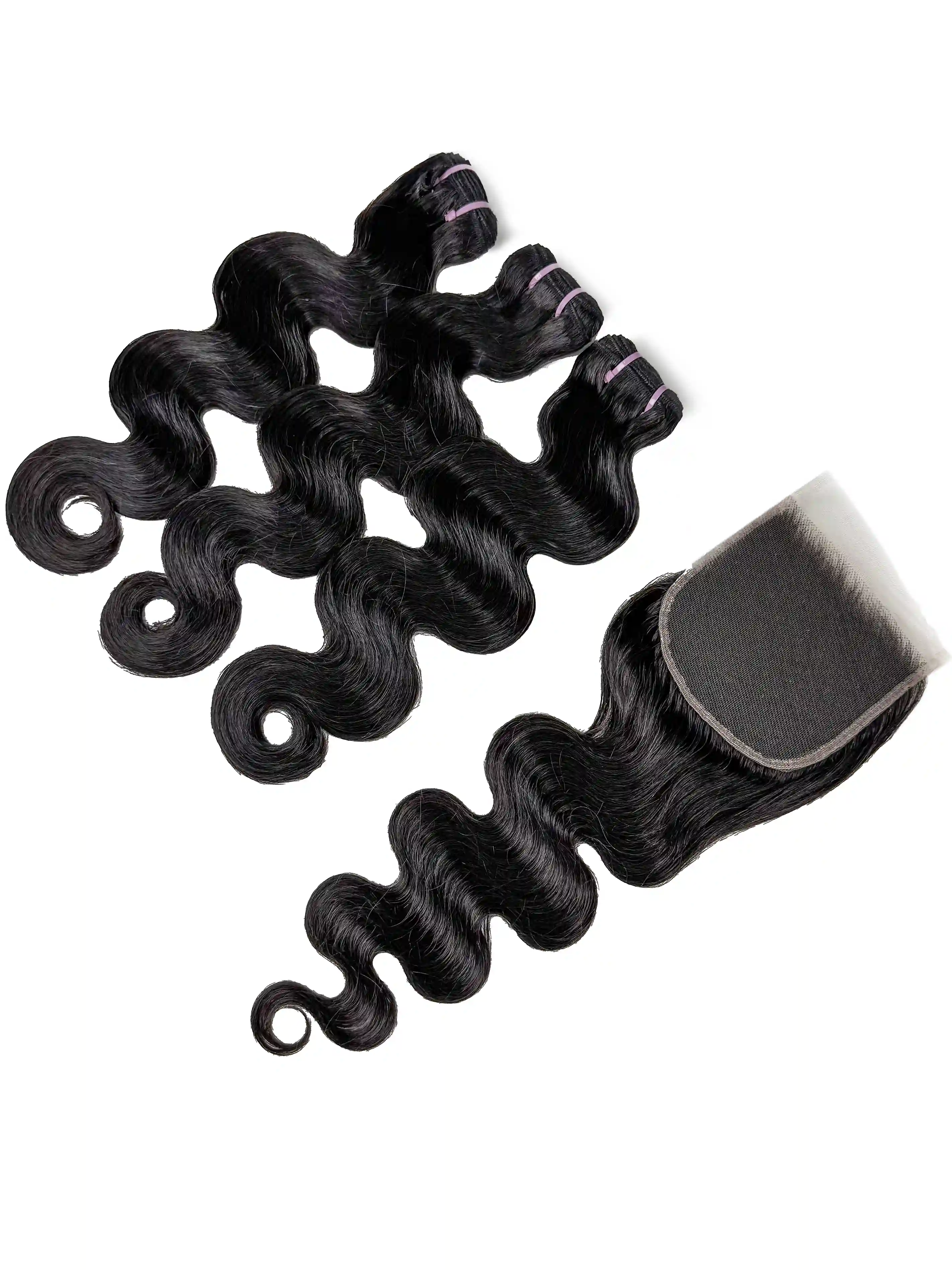 Body Wave 3PCS Bundles & 1PC 5x5 Lace Closure | Transparent & HD Lace | 100% Human Hair | Top Virgin Hair