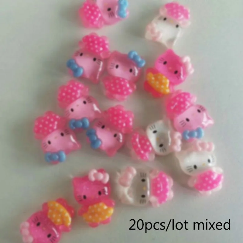 Kawaii Nail Art Cute Bear Resin 3D Nail Charms Glitter Rhinestones Decoration Manicure Accessories-Nail Inspo