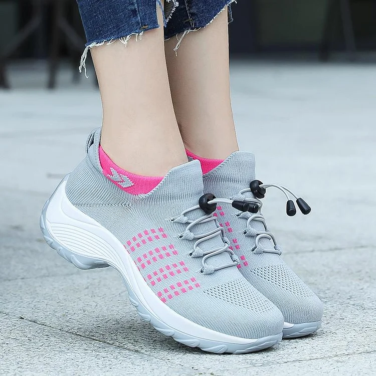 Women's Walking Shoes Fashion Sock Sneakers Breathe Comfortable Nursing Shoes QueenFunky
