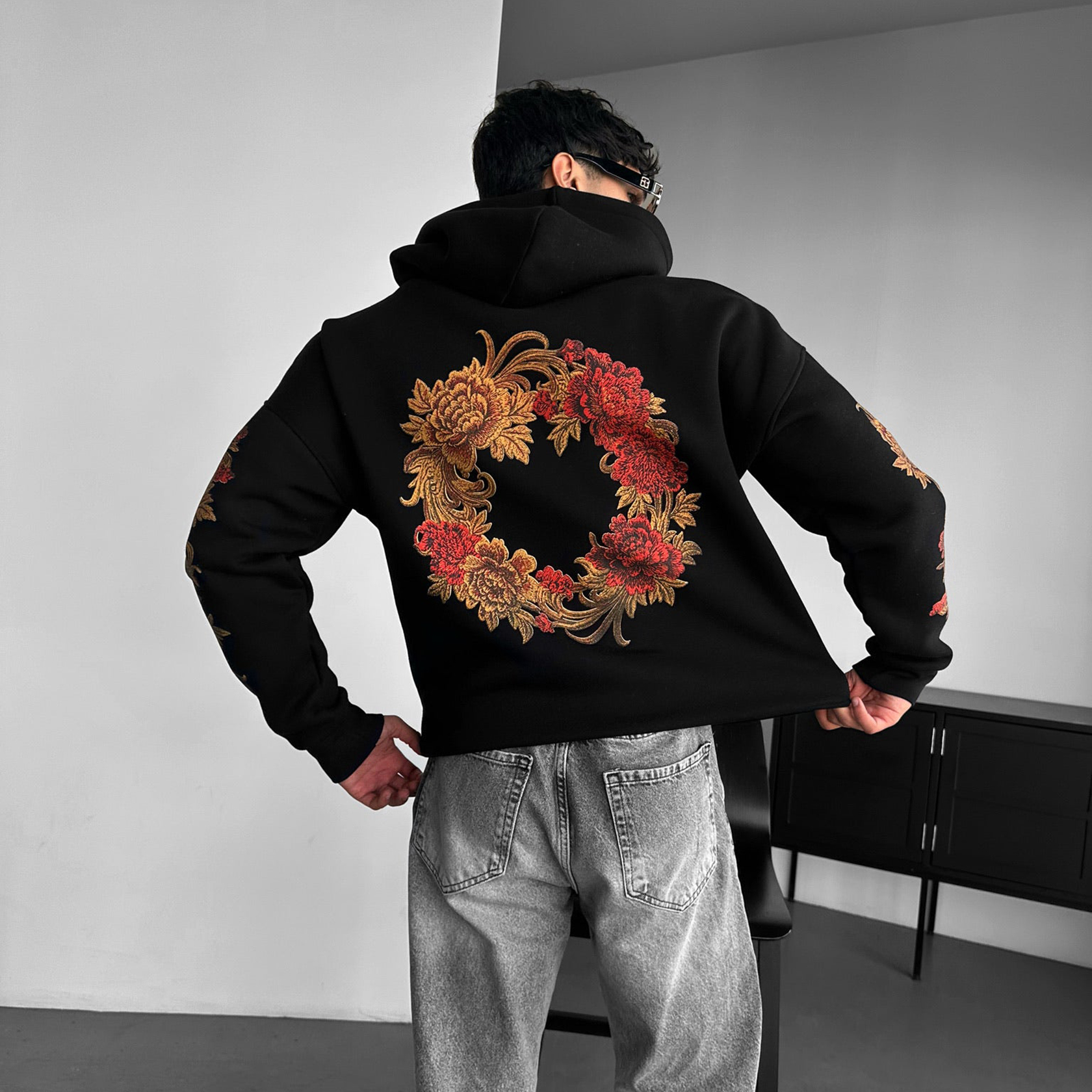 Oversized Chrysanthemum Hoodie