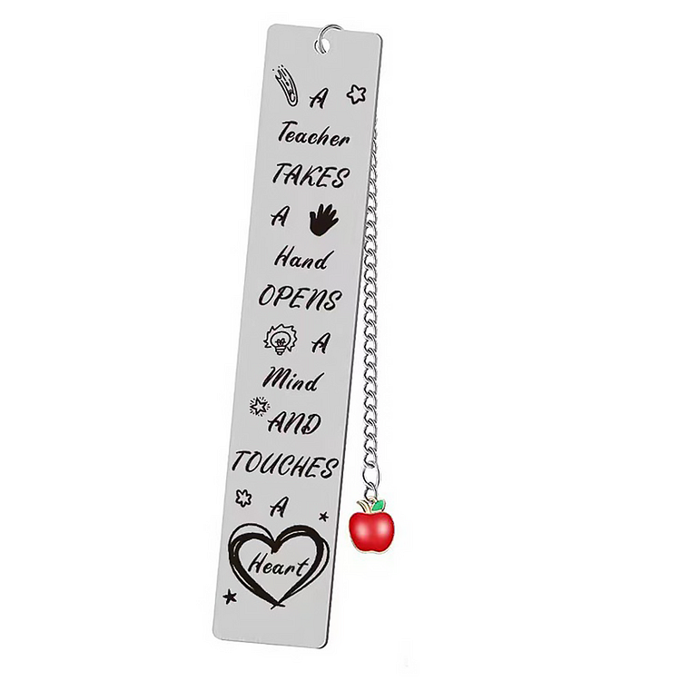 A Teacher Takes A Hand... - Stainless Steel Bookmarks with Chains