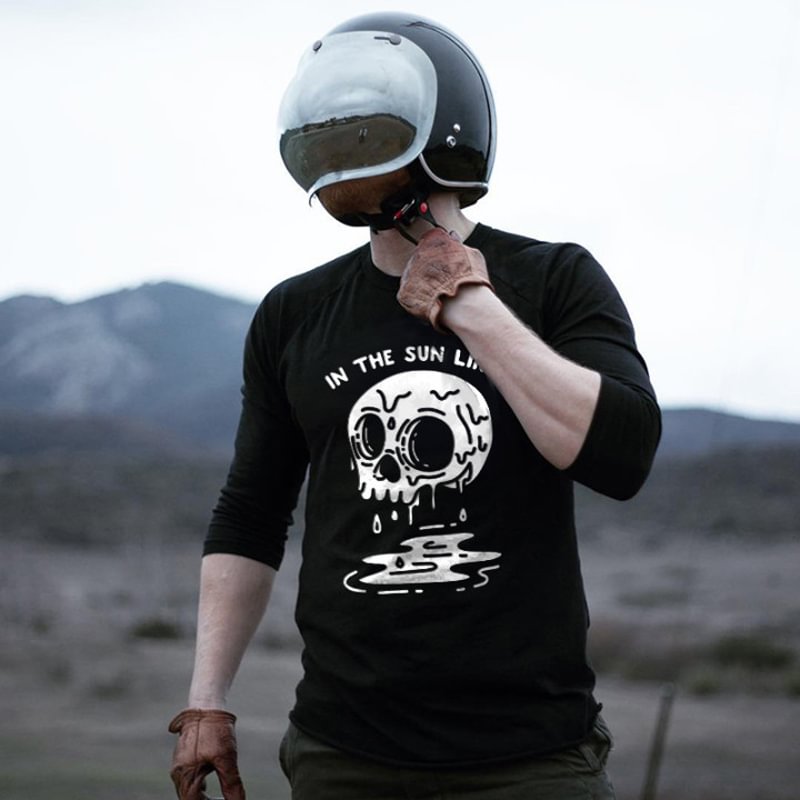 UPRANDY In The Sun Like A Melted Skull Printed Men's Long-sleeved T-shirt -  UPRANDY