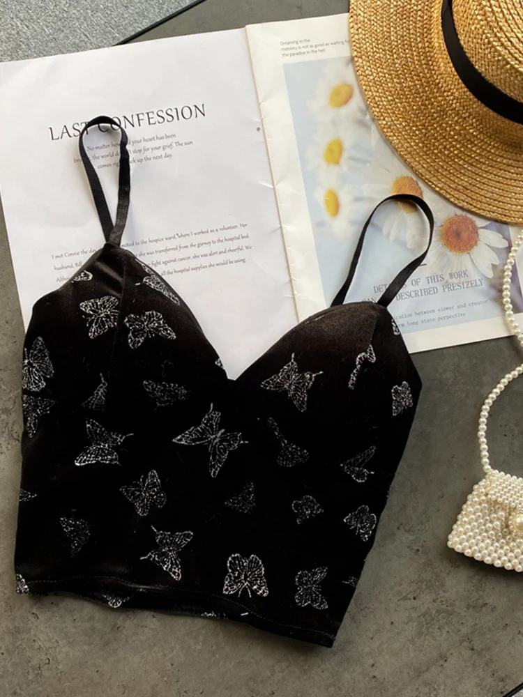 Churchf Churchf Celebrity Heart Small Condole Belt Vest Female Fashionable Inside Take Outside Wear Versatile V Collar Slim Short Retro Velvet Jacket