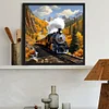 Paysage De Train De Village-Perceuse Ronde Peinture Diamant-30*30CM