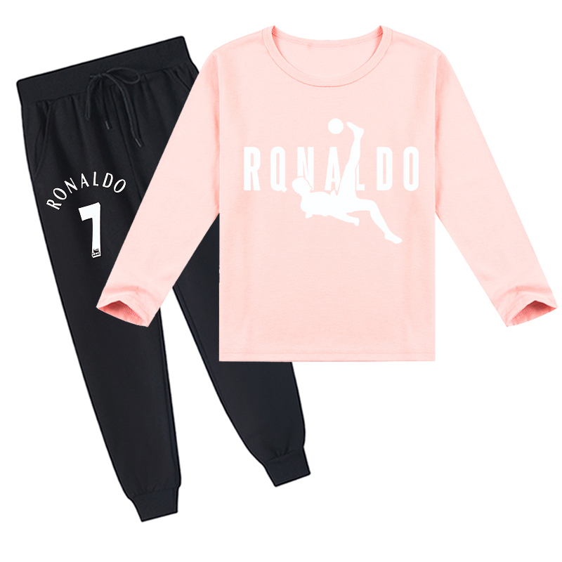 Mayoulove Ronaldo Long Sleeve T-Shirt Set for Kids - Stylish Soccer Apparel for Boys  Girls, Perfect Gift-Mayoulove