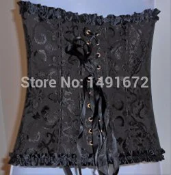 Billionm Sapubonva Corsets and Bustiers Tops Women Sexy White Black Green Vintage Flower Print Overbust Plus Size Lingerie Corselet