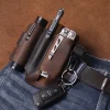 EDC Handmade Leather Multi-Function Tactical Tool Holster Wilderness Survival Storage Waist Bag