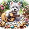 Guitar Schnauzer-11CT Stamped Cross Stitch 40*40cm/15.75*15.75in