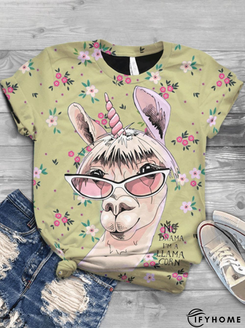 Blue Short Sleeve Summer Batik Graphic T-Shirts for Women | IFYHOME