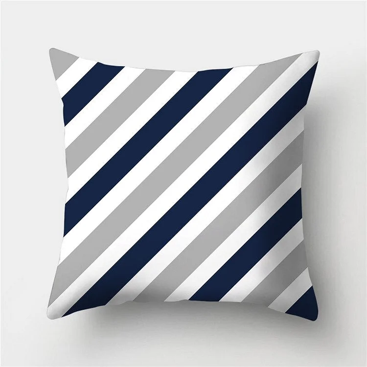 Cushion Cover Geometric Pattern 45x45 Polyester Blue Grey Pillowcase Upholstery Sofa Cushion Throw Pillow Home Decor Pillowcase