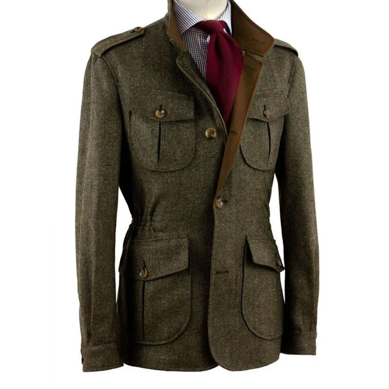 Fashion new casual collar contrast color jacket jacket men / [viawink] /