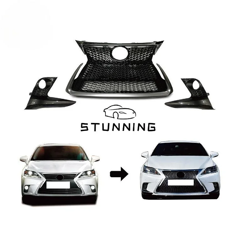 ITN AUTO ITUNNING Conversion facelift CONVERSION Car Auto Front Grille For Lexus CT 2015 Upgrade 2015 Sport FRONT BUMPER SET ACCESSORY ACCESSORIES ITN Auto