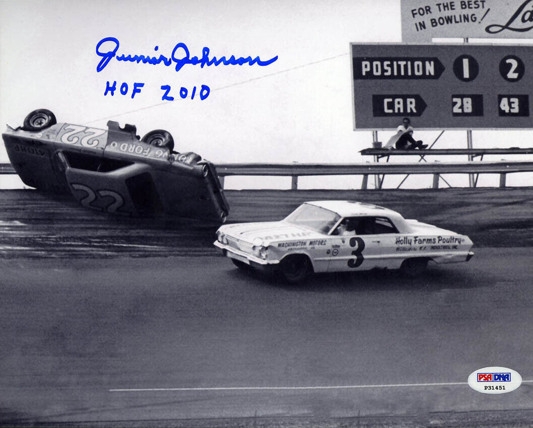 Junior Johnson SIGNED 8x10 Photo Poster painting Holly Farms NASCAR LEGEND PSA/DNA AUTOGRAPHED