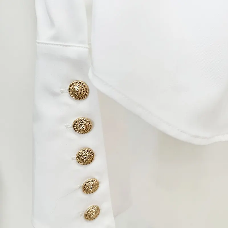 Nigikala Nigikala New Star Fashion Simple Repair White Long-Sleeved Horn Sleeve Shirt