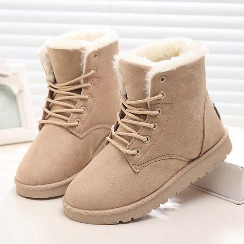 Women Boots Winter Warm Snow Boots Women Faux Suede Ankle Boots For Female Winter Shoes Botas Mujer Plush Shoes Woman WSH3132