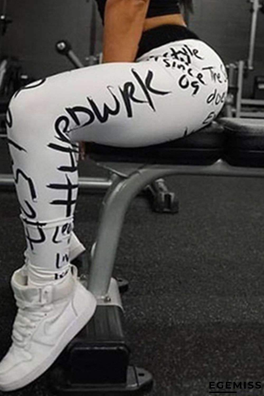 White Fashion Sexy Skinny Print Trousers | EGEMISS