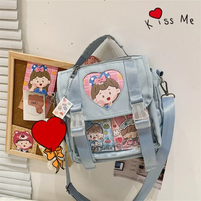 Harajuku Kawaii Backpack With Clear Pocket BE055