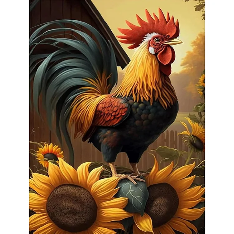 Rooster 30*40CM (Canvas) Full Round Drill Diamond Painting gbfke